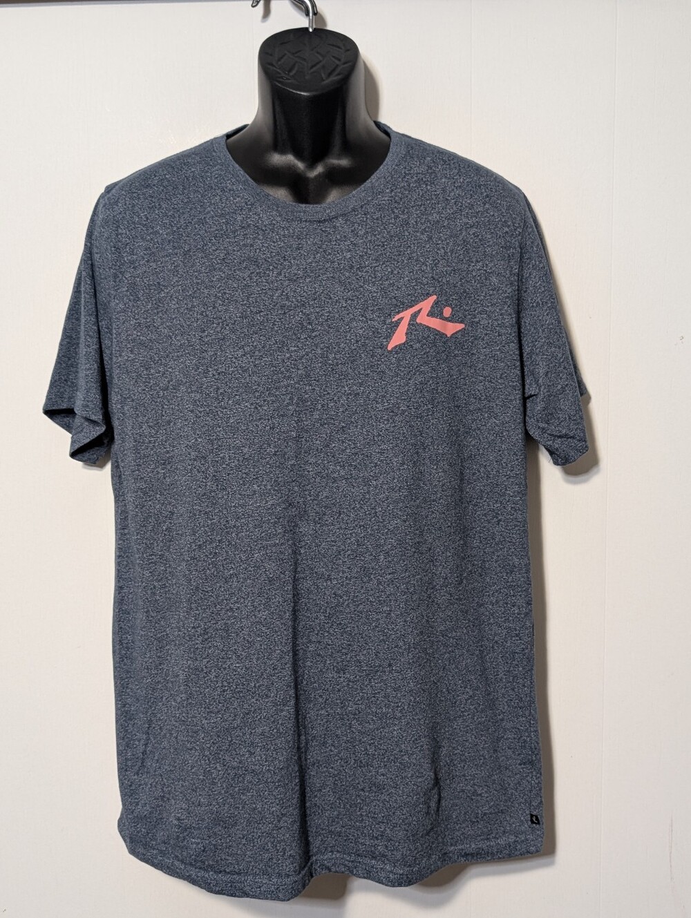 Rusty Heather Navy Short Sleeve Tee with Pink Logo Accent